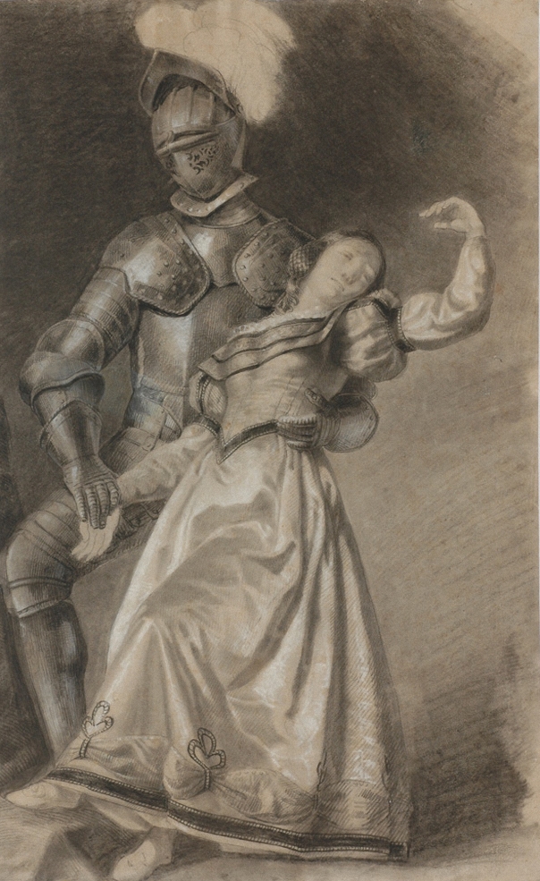 Unknown Artist - Knight And Lady, French, Early 19th Cent